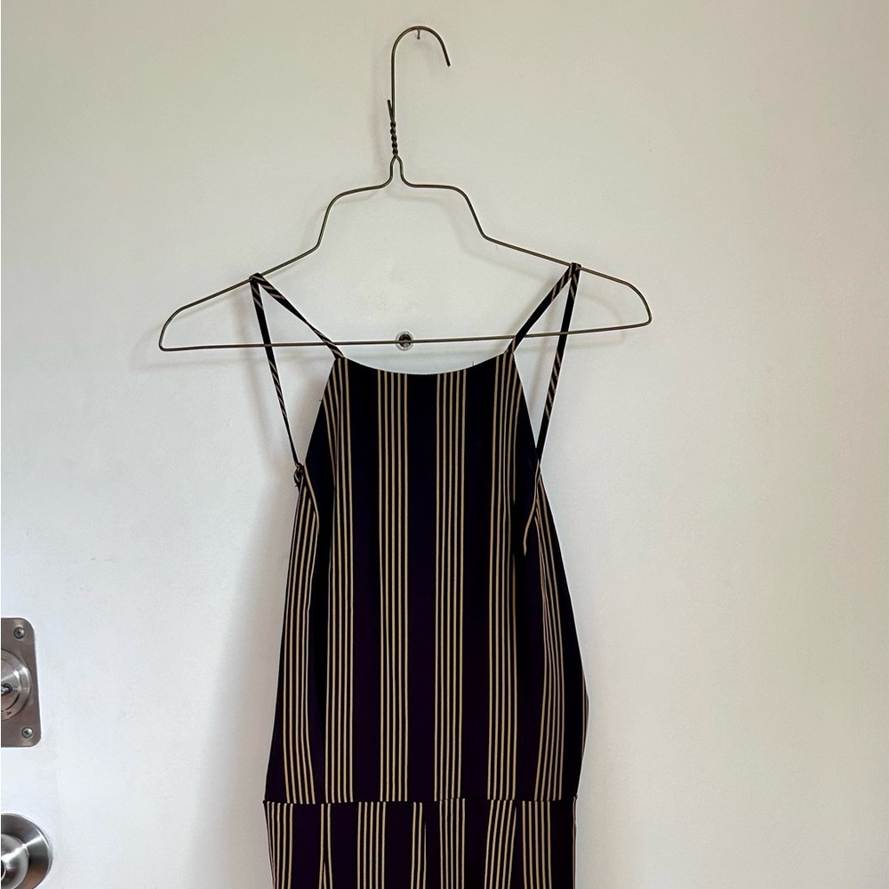 Dynamite Jumpsuit Black with Gold Pinstripe XS